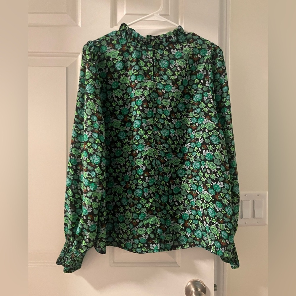 SHEIN Green Floral Long Sleeve Top - Picture 6 of 7